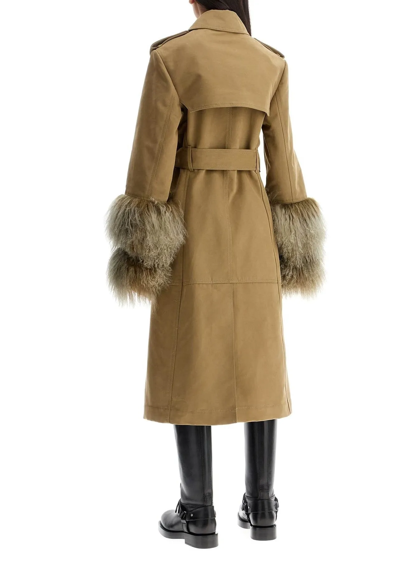 Shearling Cuff Coat