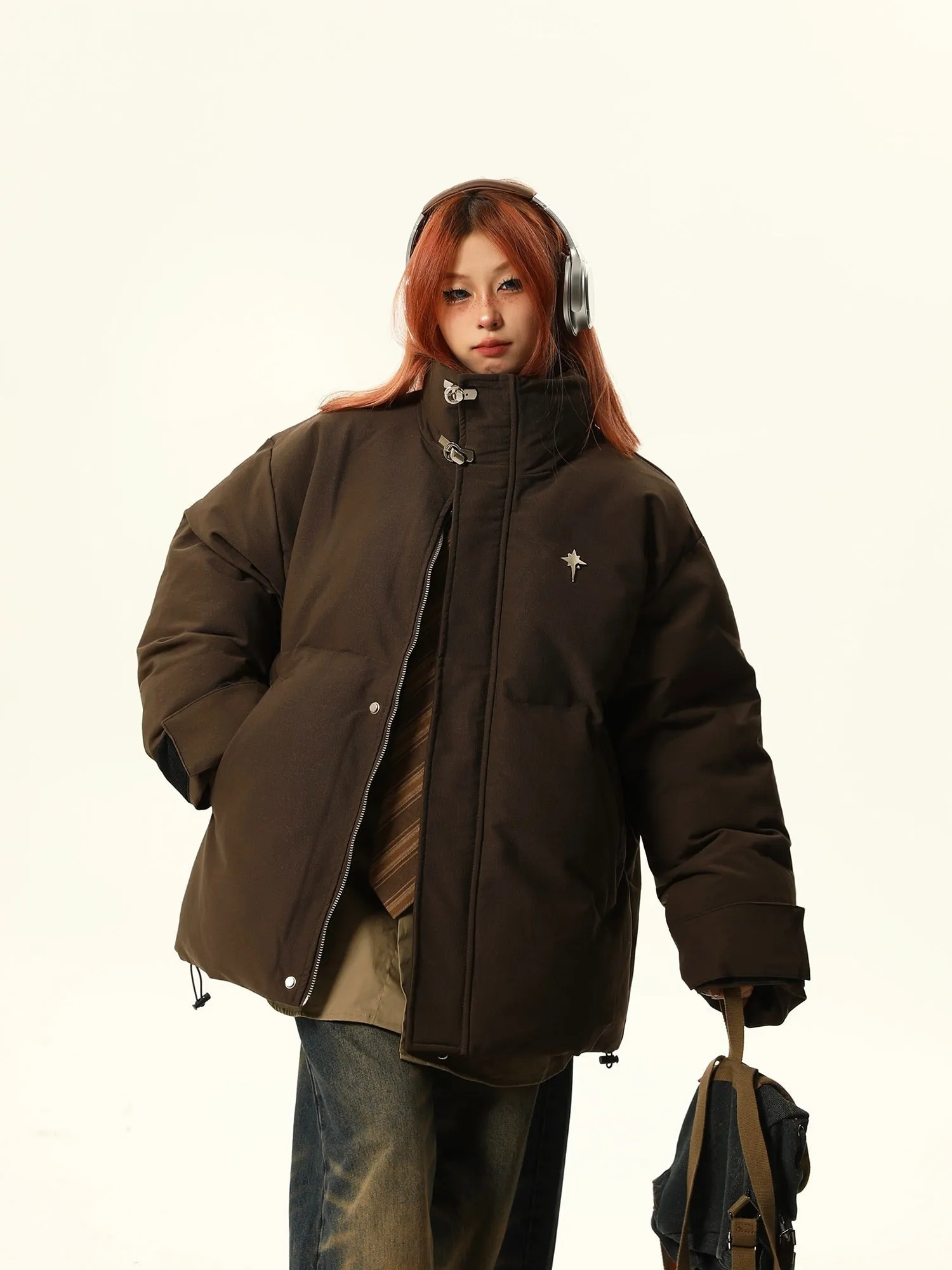 Stand-Up Collar Oversized Puffer Jacket