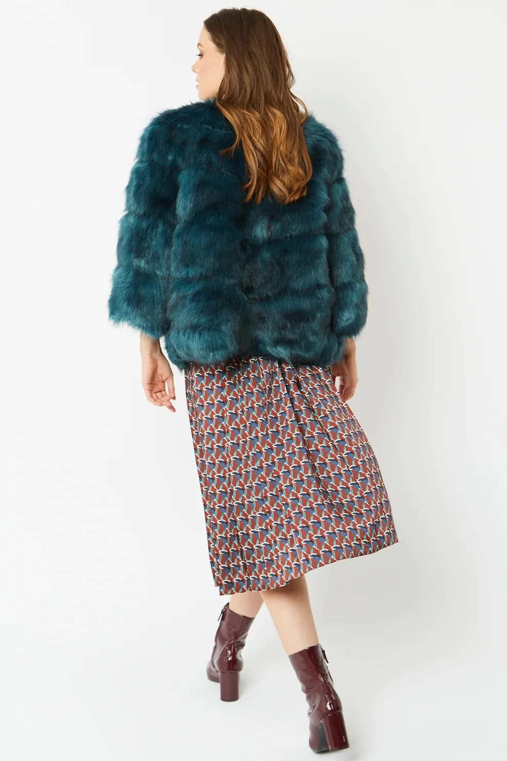 Teal Faux Fur Ella Coat