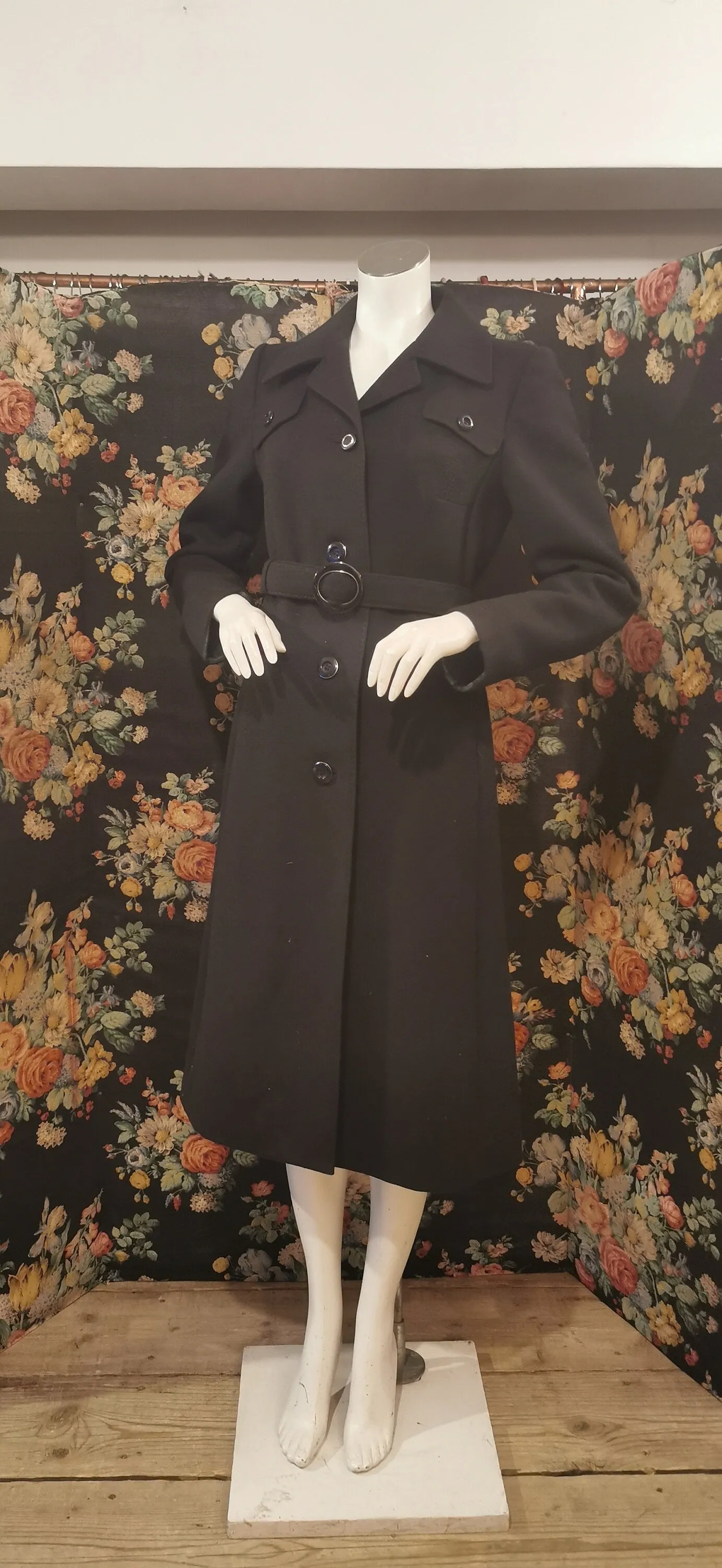 Timeless 60's black trench coat