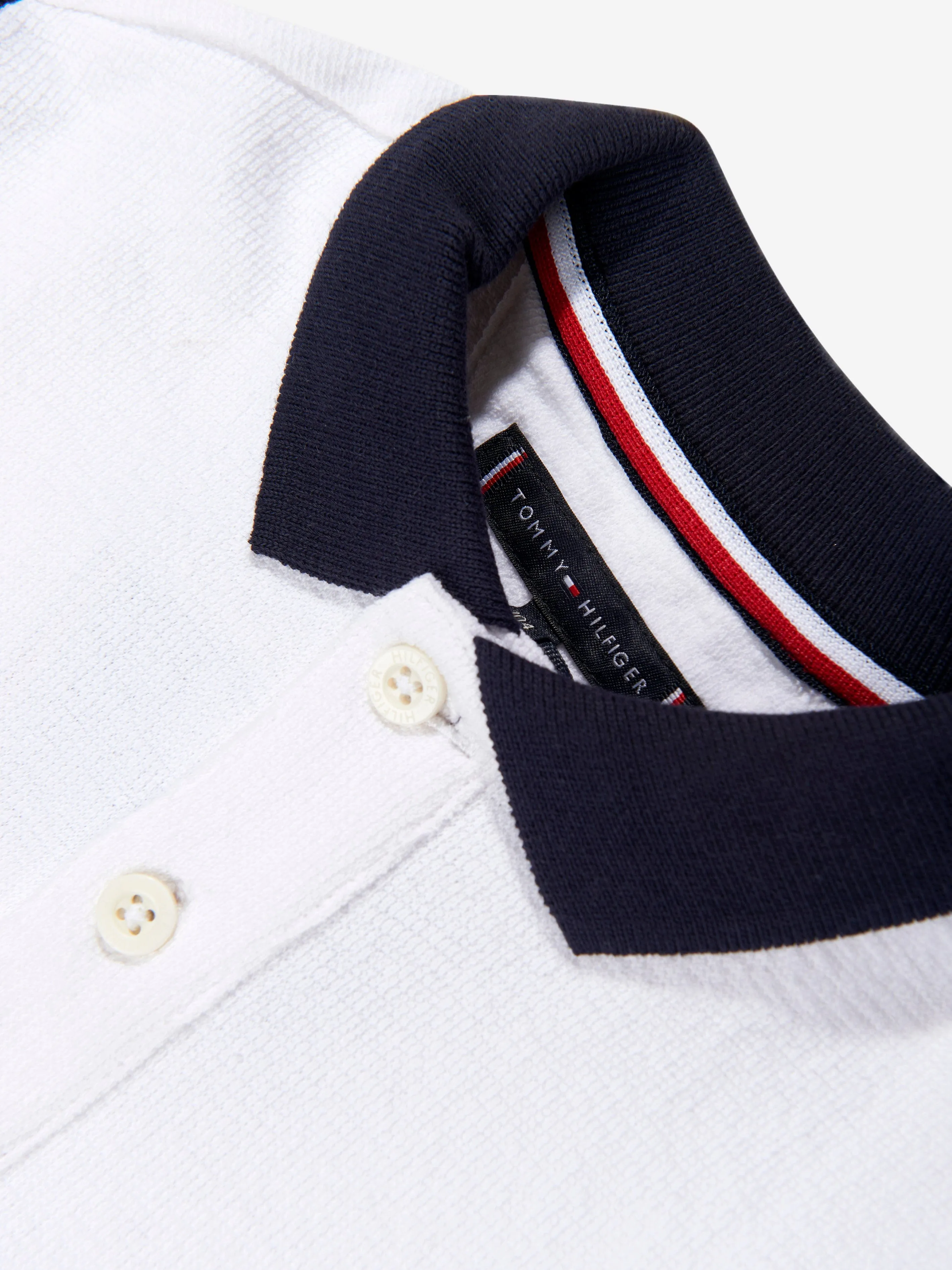 Tommy Hilfiger Boys Colourblock Global Stripe Polo Shirt in Navy