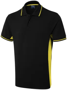 Two Tone Polo Shirt | Black/Yellow