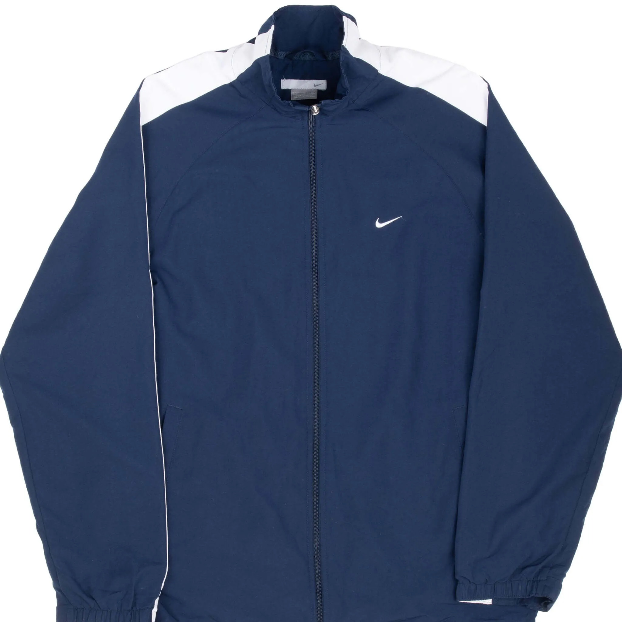 VINTAGE NIKE CLASSIC SWOOSH BLUE WINDBREAKER JACKET 2000S LARGE