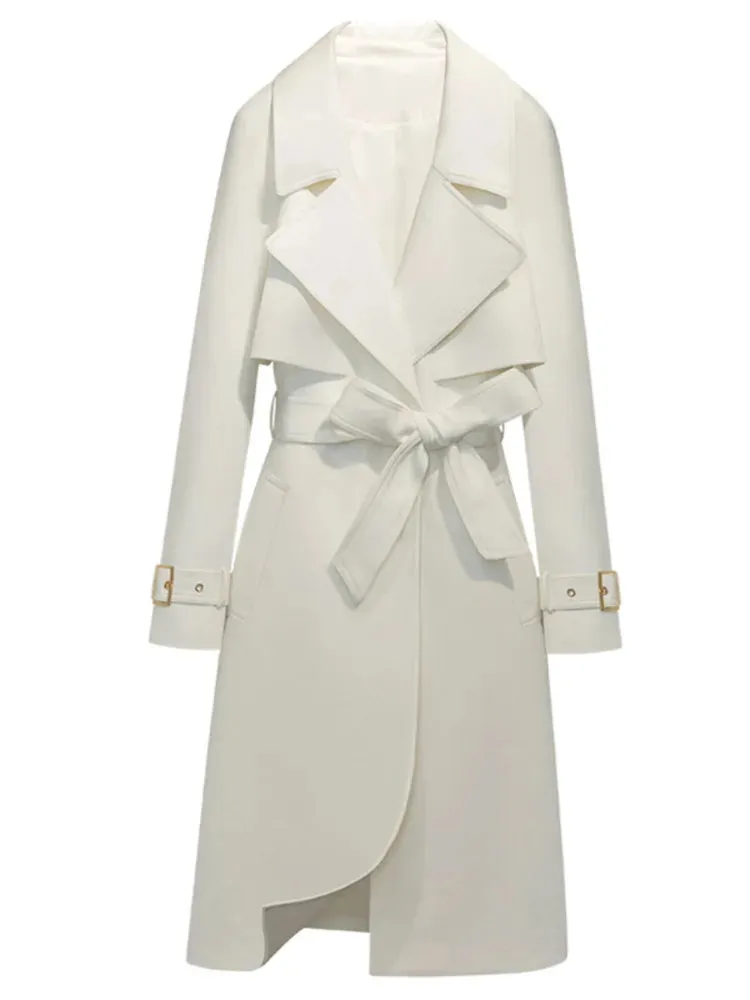 White Windbreaker Trench Coat