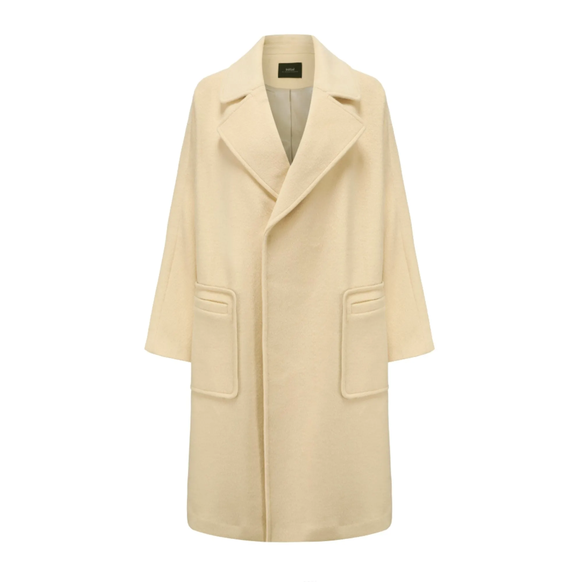 Women Double-breasted notched-collar wool coat - Khaki