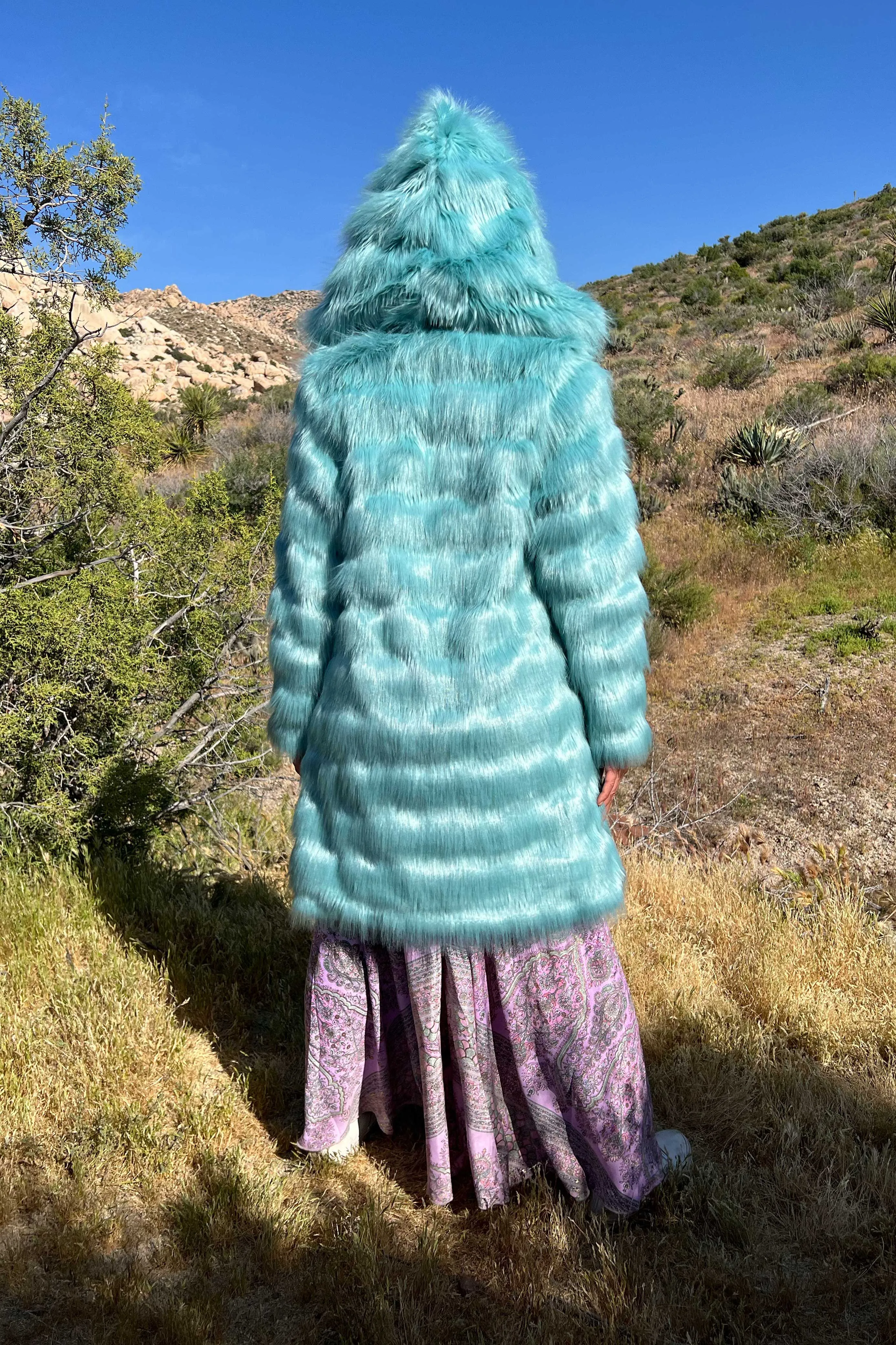 Women's Short Playa Coat in "Tiffany Blue"